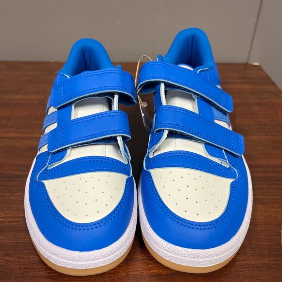 Adidas Kids Break Start Elastic Lace Basketball Sneakers Blue/White Sz 3 - Picture 1 of 4